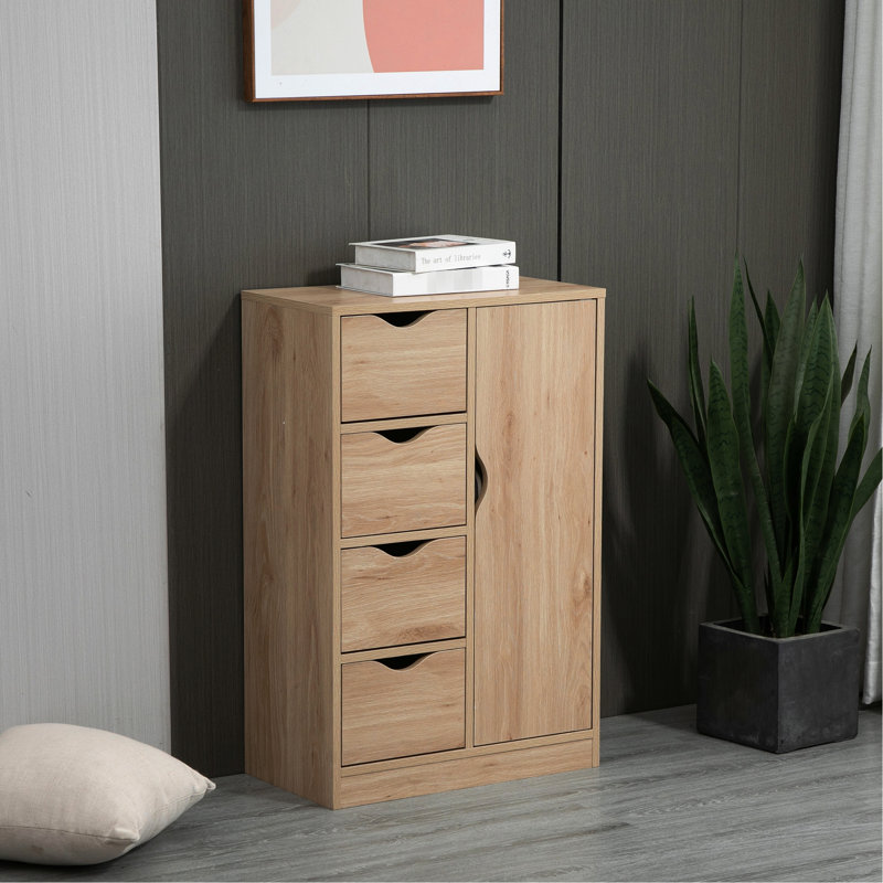 Oak Bathroom Cabinet By - 4 Drawers And Door For Practical Stylish Storage 'S Floor In Cleanliness
