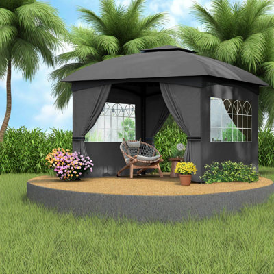 Spacious Shade Canopies & Gazebos(must Include Frame), Steel Modern Patio Deck