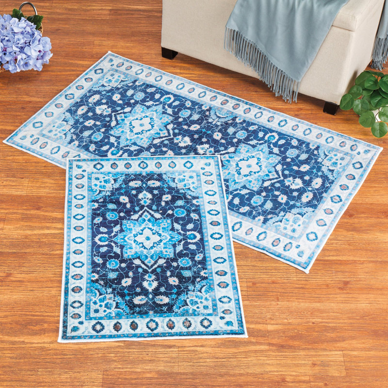 Magnifique tapis décoratif antidérapant bohème floral, Rectangle 2 pi 2 po x 3 pi 9 po