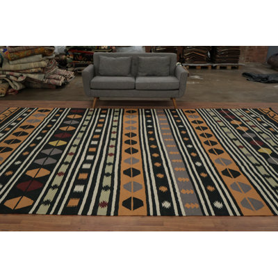 Tribal Wool Kilim Turkish Large Rug 9x14
