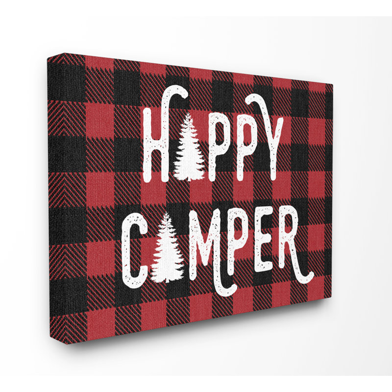 Art mural noir joyeux campeur, Toile, H 16 po x l 20 po
