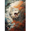 Tapis décoratif moderne multicolore à motif loup et fumée-2035764446