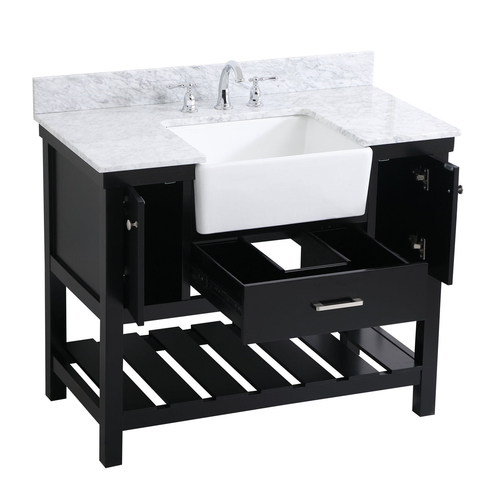 Pelaghia 42'' Single Bathroom Vanity, Black