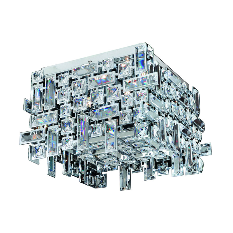 Vermeer 4 LT transparent encastré Allegri, Chrome