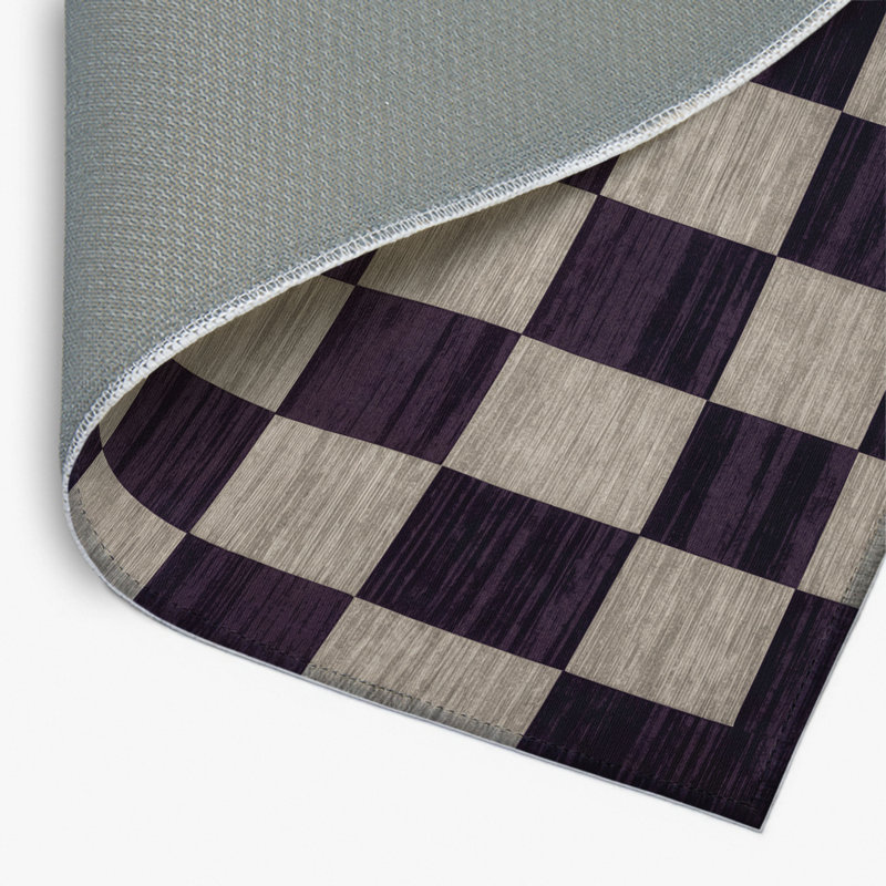 Tapis intérieur / extérieur mauve à carreaux, Rectangulaire 2 pi x 3 pi