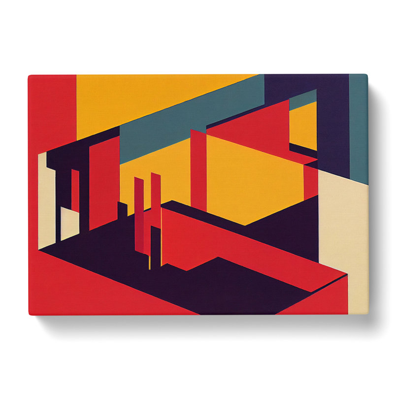Abstract Bauhaus Art Vol.1 - Wrapped Canvas, 40cm H x 60cm W x 3cm D