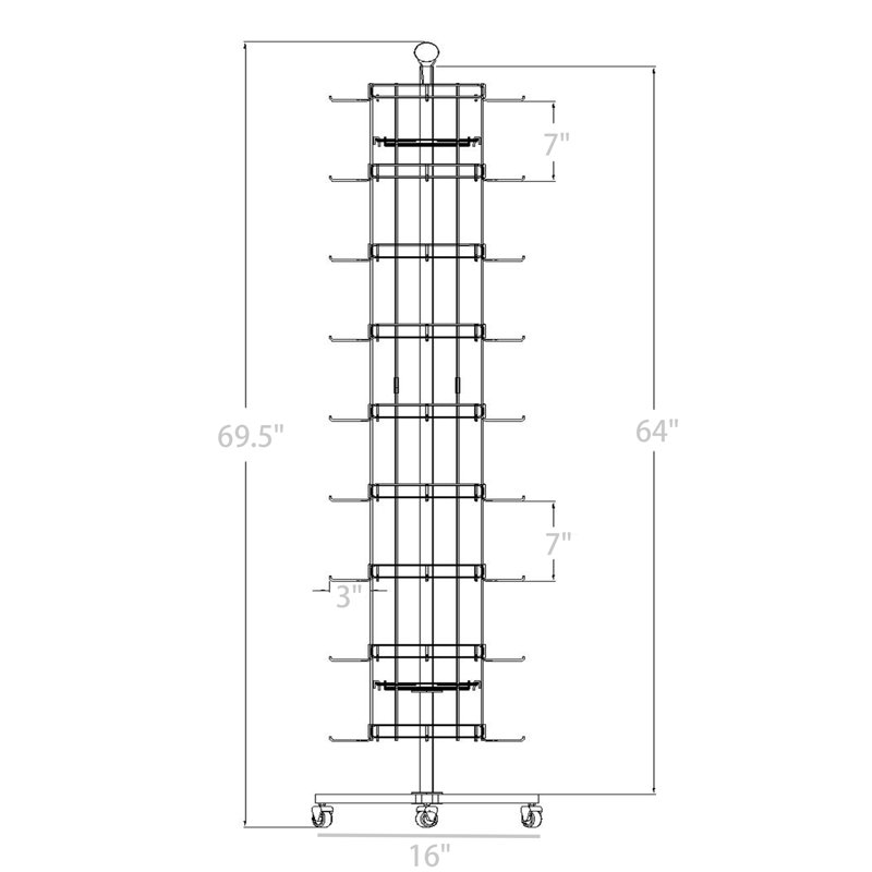 70" H Rotating Metal Brochure and Pamphlet Rack