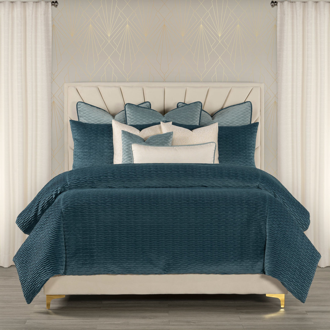 Pleated Velvet Wave Duvet Cover & Insert Set The Great Gatsby