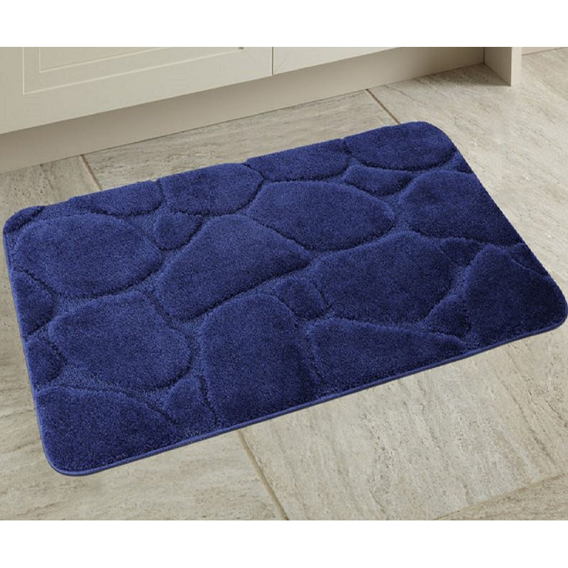 Banerjee Non-Slip Bath Rug, Navy Blue