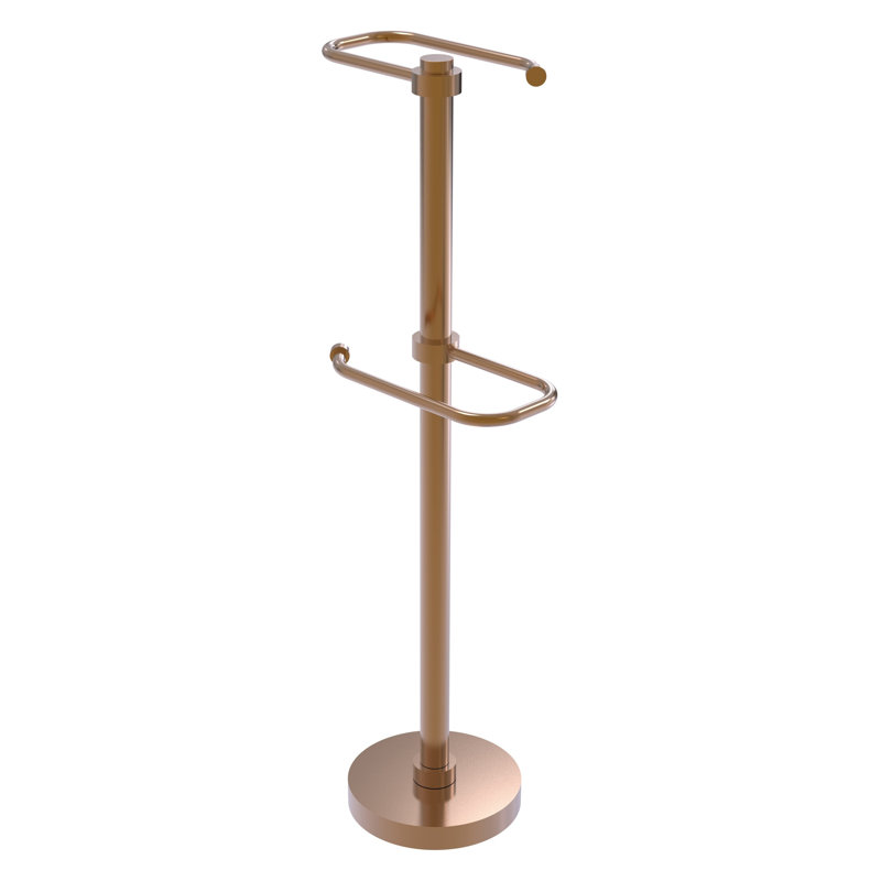 Porte-papier hygiénique sur pied 2 rouleaux, Bronze brossé