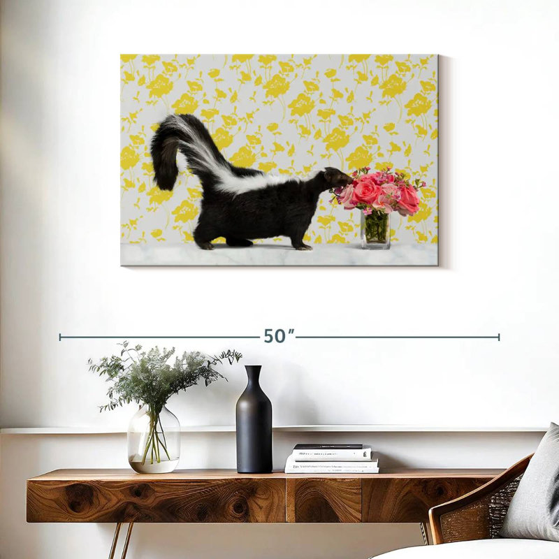 Skunk And Roses, 24" H x 36" W