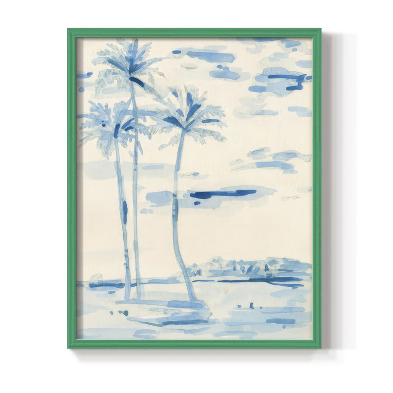 «Coconut Grove II», reproduction encadrée - bois massif, H 11 po x l 9 po, Vert