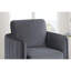 Chaise d'appoint grise 1pc avec pieds en métal en forme de L, coussin amovible, ressort en S et fibres, velours de décoration d'intérieur transitionnel, accoudoirs verticaux, base