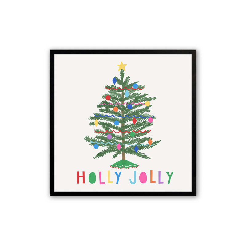 Holly Jolly Christmas Tree, H 17,5 po x l 17,5 po x P 1,25 po, Cadre photo noir satiné