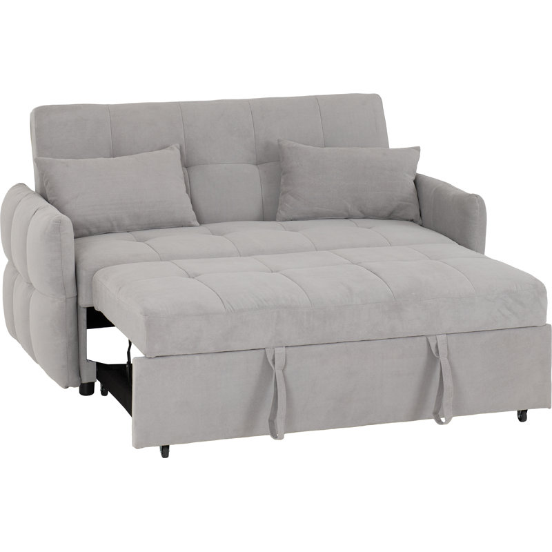 150Cm Round Arm Sofa Bed, Grey