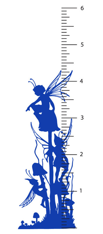 Décalcomanie murale diagramme de croissance fée, Bleu foncé
