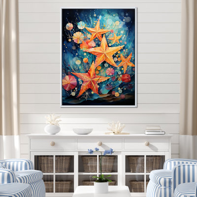 Blue Starfish Collage - Starfish Wall Art