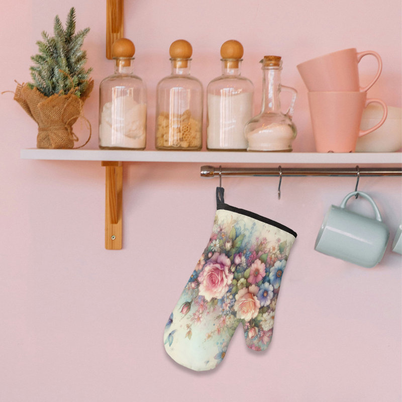 Fantasy Flower Patch Oven Mitt Cotton Twill