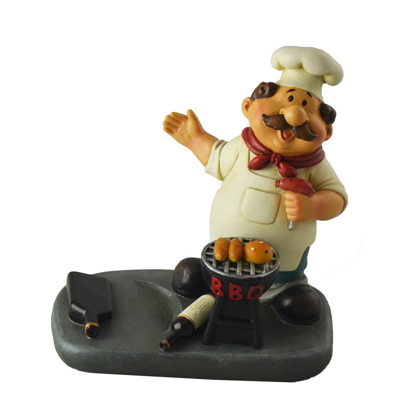 Seidl Barbeque Chef Funny Figurine 1 Bottle Tabletop Wine Bottle Rack