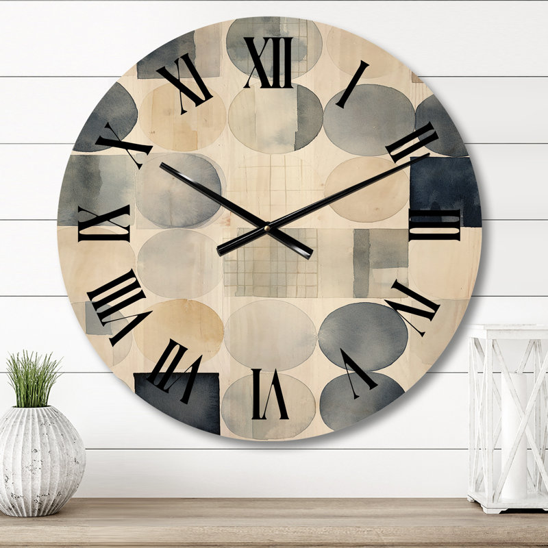 Horloge murale en bois surdimensionnée rétro, Moyenne
