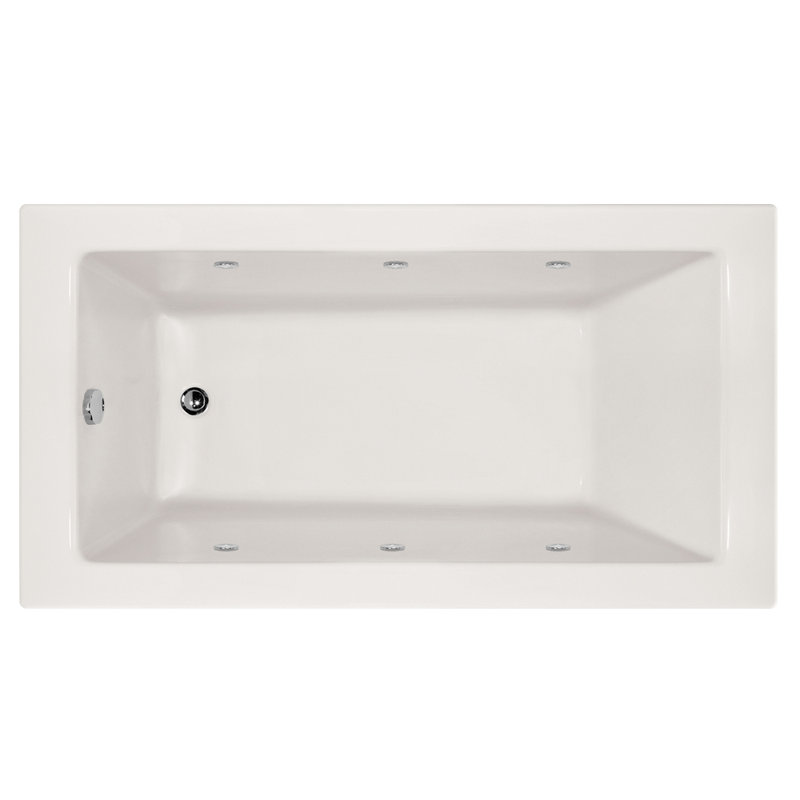 Sydney 66'' L Soaking Bathtub, White, Left, Satin Chrome