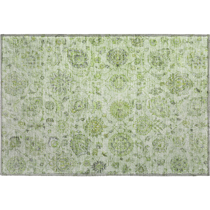 Premium Machine Washable Ashington AMF1833 Damask Rug, Rectangle 1'8" x 2'6"