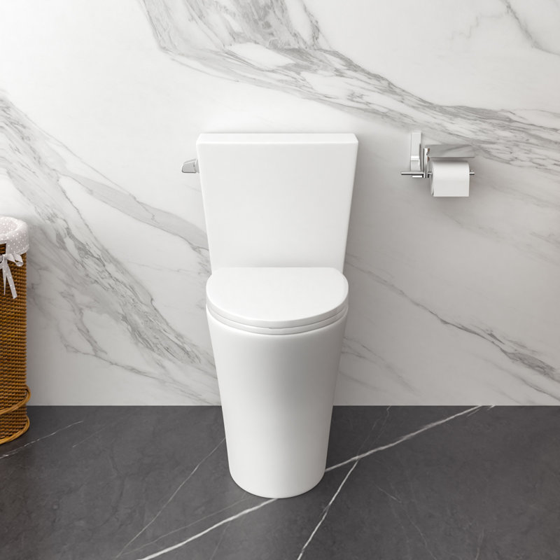 Siphonic Flush Elongated One Piece Toilets with Comfort Height Seat for Bathroom, 12 Inch Rough-In Toilet, Left