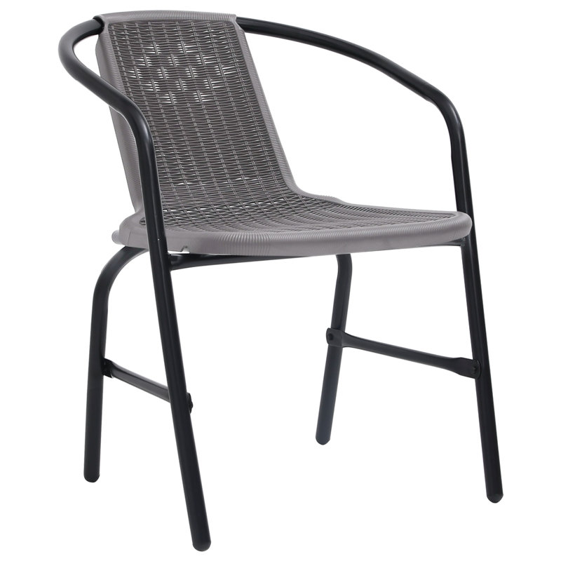 Azlee Stacking Patio Dining Armchair with Cushion