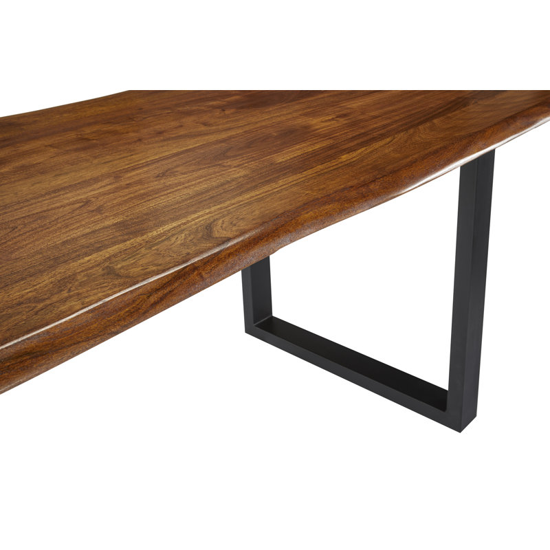 Antaqui Solid Wood Top Metal Base Dining Table