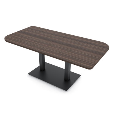 Ogren Duo Shaped Conference Table with Double Metal Post Base