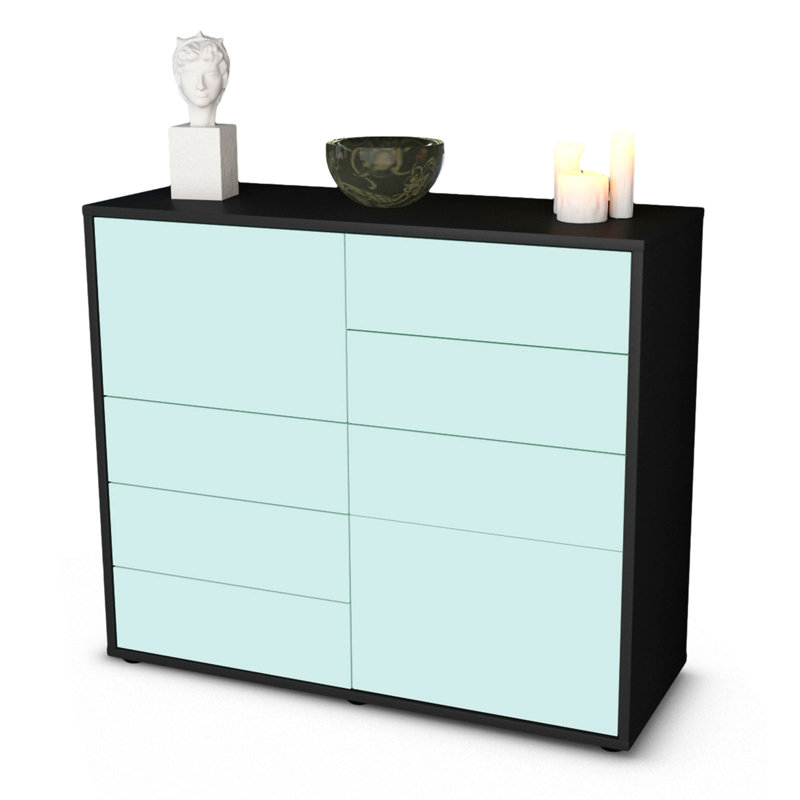Reaon 92cm Sideboard, Anthracite/Light blue