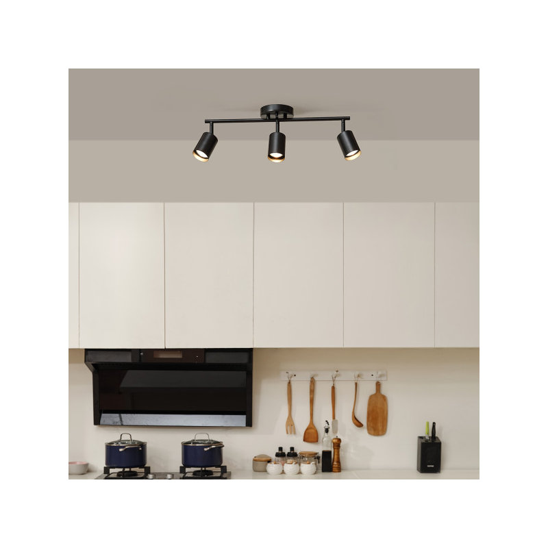 21'' 3 -Light Track Track Kit with Dimmable, Black