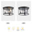 Savala 3-Light Classic Candle Glass Black Dimmable Flush Mount Light