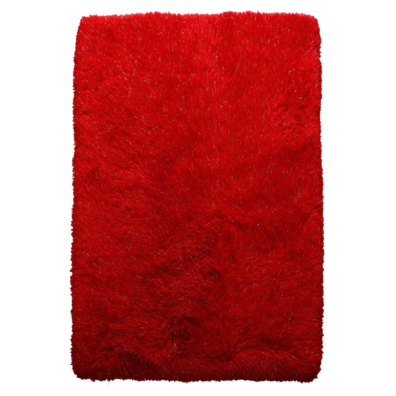 Tapis à poil long rouge Castlebourne, Rectangle 2'5" x 4'5"