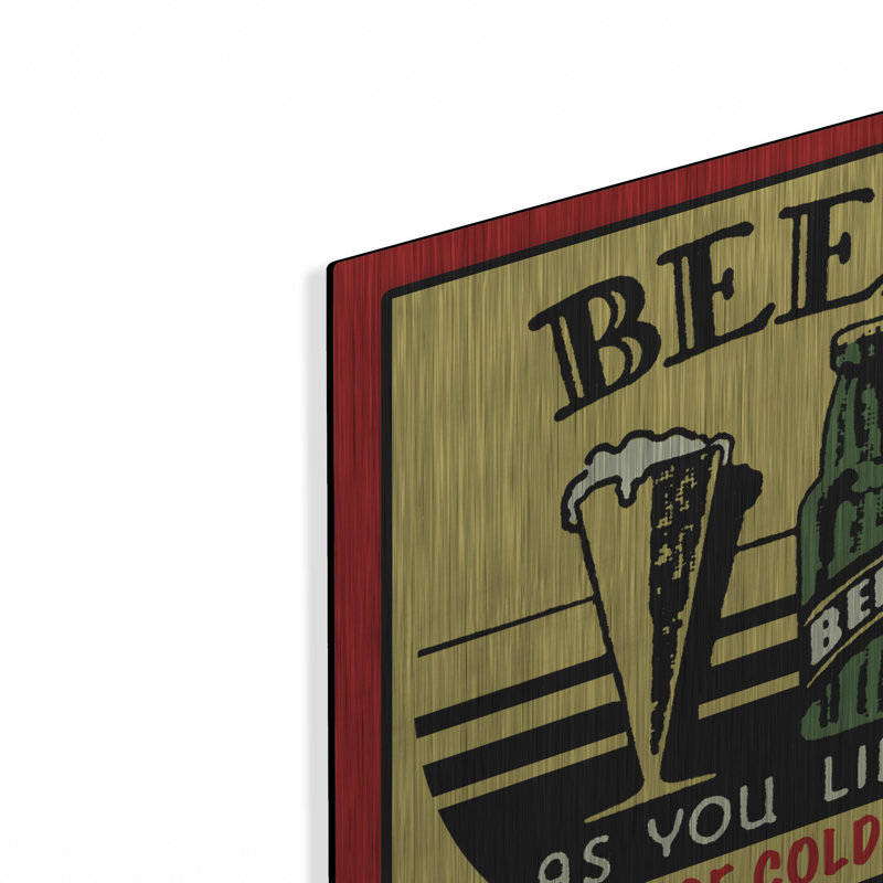 Art mural en métal luxueux «Cold Beer 1» par Jean Plout, 12 po x 12 po, 12 po x 12 po