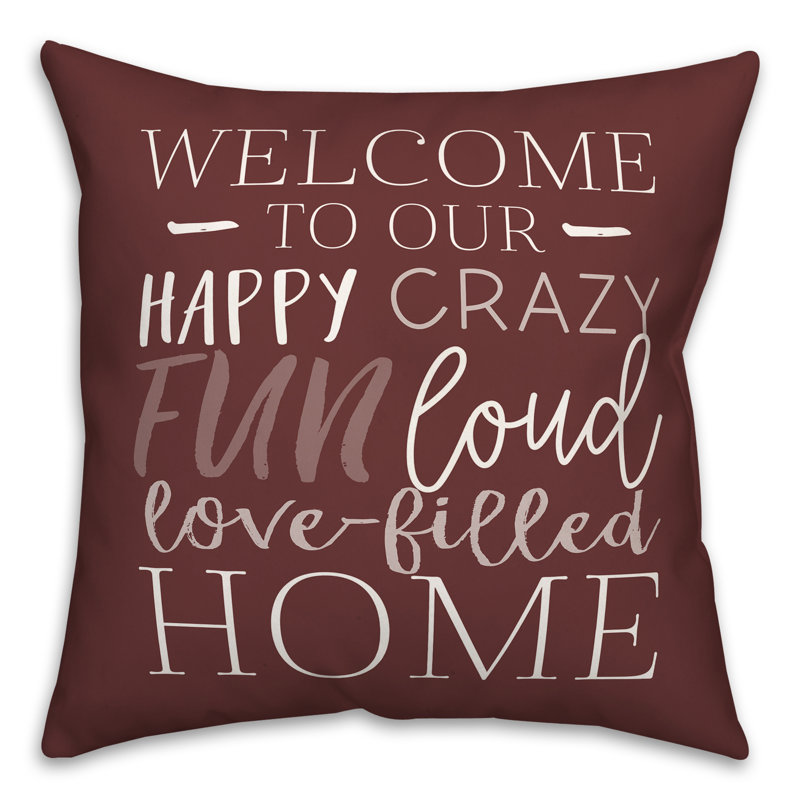 Maroon Square Indoor/Outdoor Reversible Throw Pillow