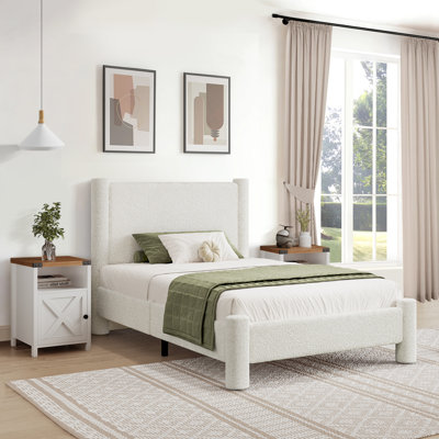 Ensemble de chambre à coucher avec lit 3 pièces Boucle