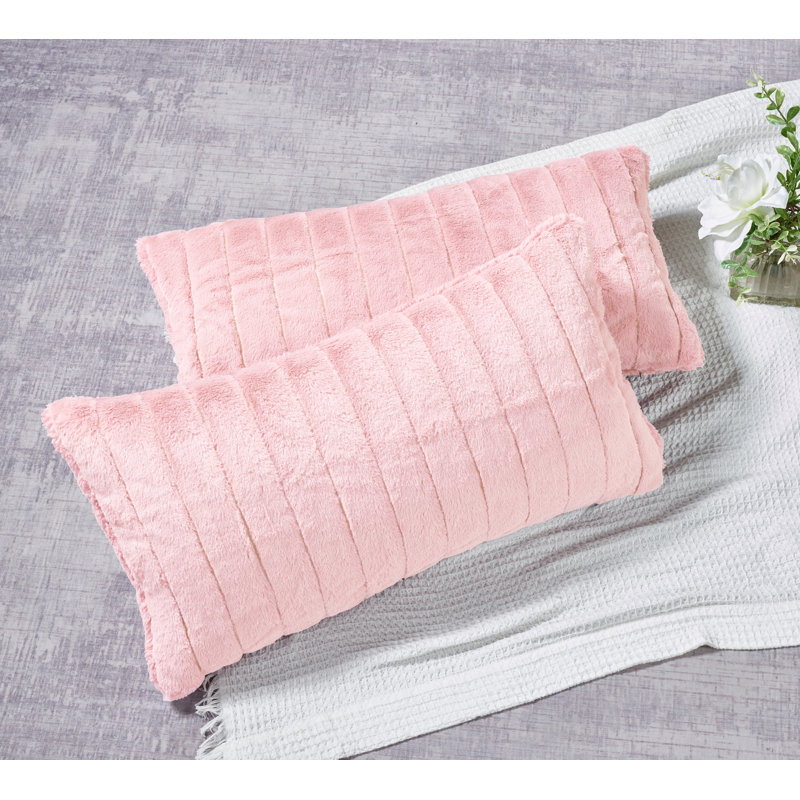 Housse de coussin en polyester Super Mink, Rose tendre