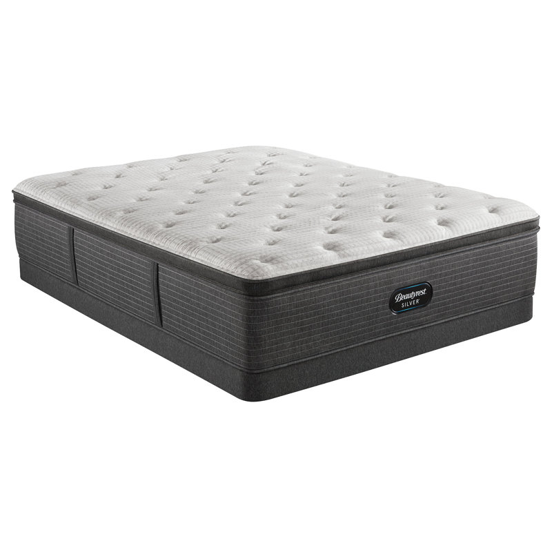 Beautyrest Silver BRS900-C Medium Pillow Top 16" Innerspring Mattress and Box Spring Set, King, Low Profile (5")