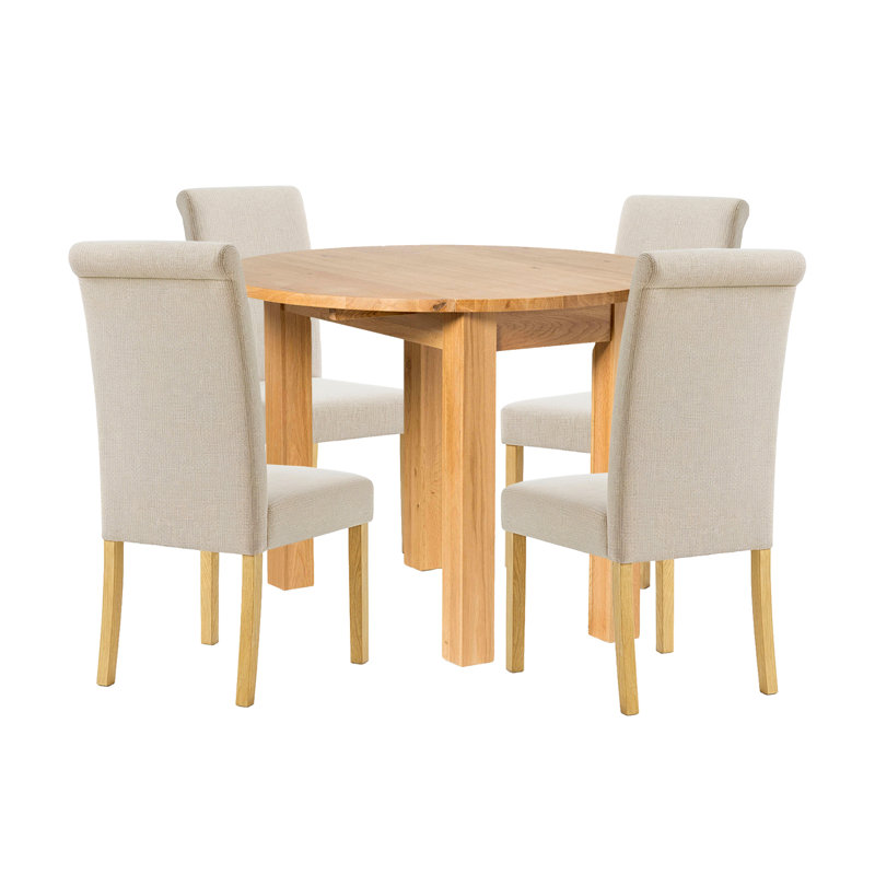 4 - Person Drop Leaf Solid Oak Dining Set