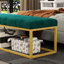 Storage Bench For Entryway, Mid - Century Style, Synthetic Leather, Steel Frame Support, 600 Lb Load, Soft Velvet Cushion, Simple To Install Modern With Pu Frame, Capacity, High Density Rebound,