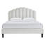 Daisy Performance Velvet Queen Platform Bed In Charcoal-518066398-518066399