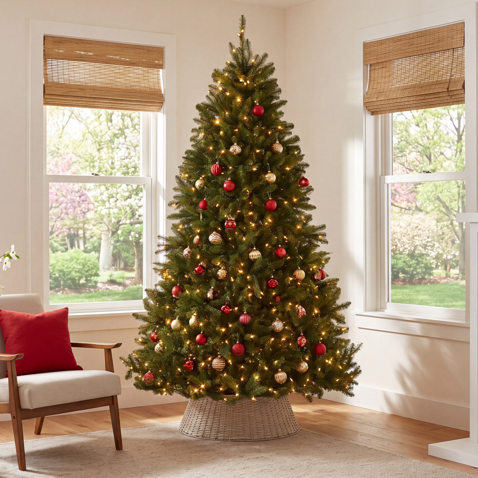 Leterra Dunhill Pre-Lit Fir Christmas Tree, 7.5'