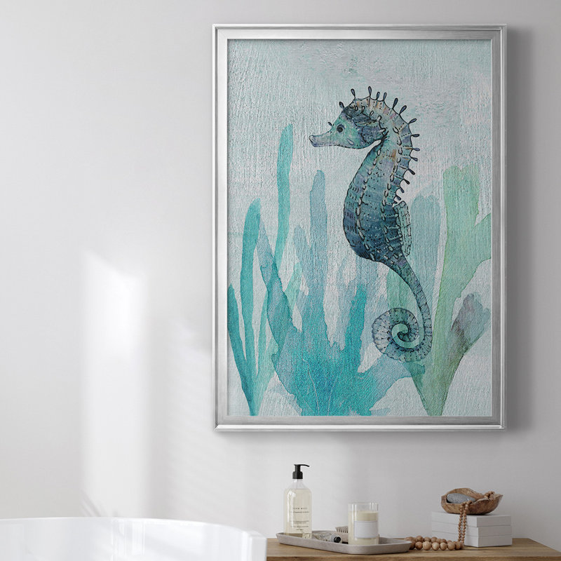 Seahorse II by - on, L 22,5 po x H 30,5 po, Argent argent