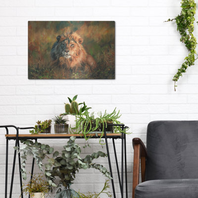 «Lion at Sunset2» par David Stribble, art mural en métal