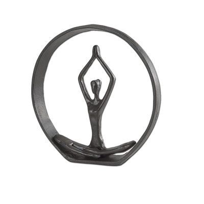 Akyria Abstract Woman in Yoga Pose Iron Sculpture