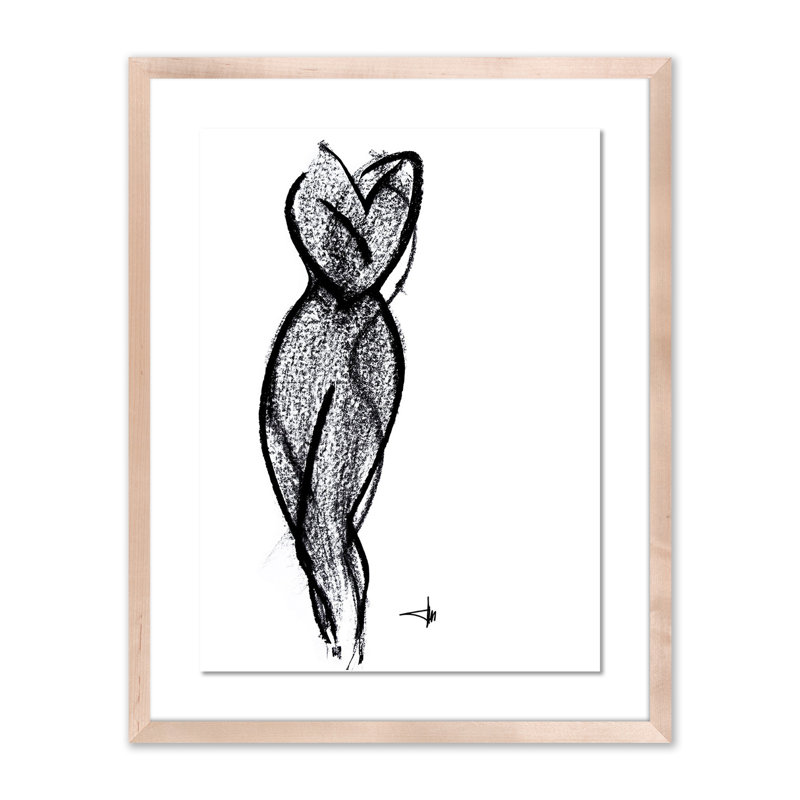 Nude 6 Print by Johan Gert Manschot, 24" H x 19" W x 1.5" D, Natural
