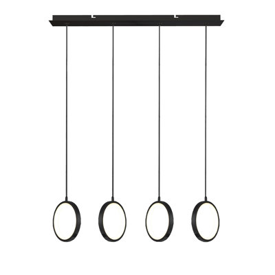 Luminaire suspendu linéaire à 4 lumières pour îlot de cuisine Lauri
