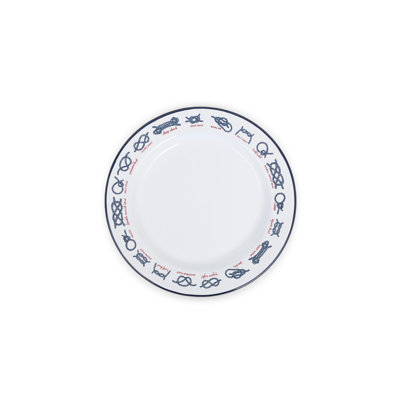 Crow Canyon Enamelware Fishs Eddy x CCH Flat Salad Plates, Knots