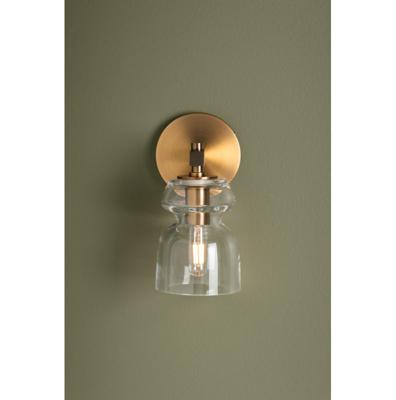 Trey 1 Light Wall Sconce, Patina Brass